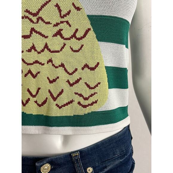 Staud S Pineapple Playa Tank Top Cabana Stripe Stretch Knit Resort Vacation NEW - Picture 5 of 9